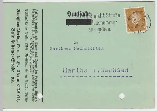 (10904) Postkarte DR 1929, Rechnung vom Rovissima Verlag Berlin