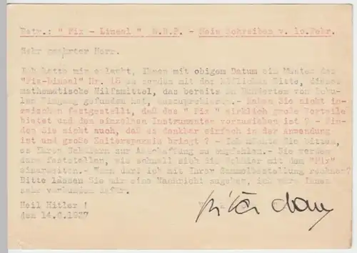 (10888) Postkarte DR 1937 v. Viktor Drews, Berlin Schöneberg