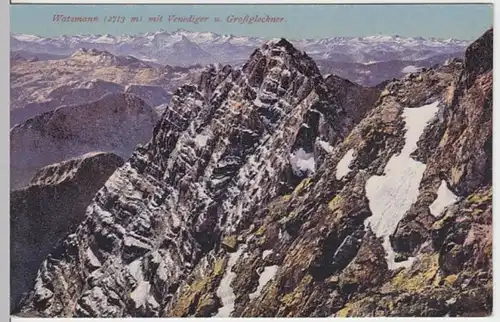 (10852) AK Watzmann mit Venediger u. Großglockner 1910er