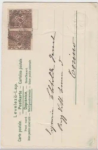 (10819) AK Grußkarte m. Siegel, Bauernhäuser um 1900