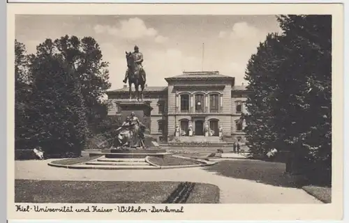 (10806) Kiel, Universität m. Kaiser Wilhelm-Denkmal vor 1945