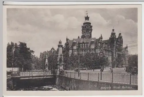 (10804) AK Leipzig, Neues Rathaus, Stempel Leipziger Messe 1946