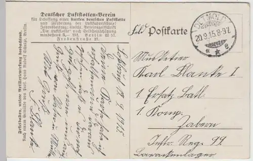 (10776) AK H.R.Schulze: Deutscher Luftflottenverein, Fesselballon 1915