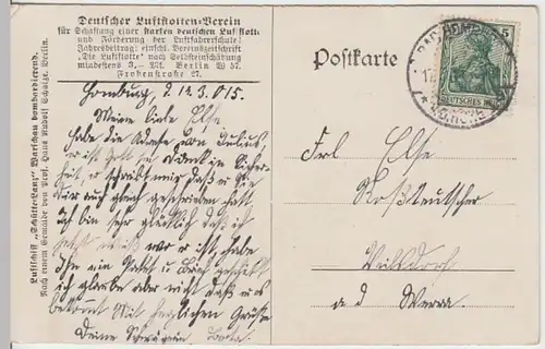 (10773) AK H.R.Schulze: Deutscher Luftflottenverein, Zeppelin 1915