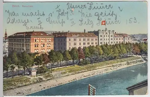 (10727) AK Zürich, Kasernen 1910