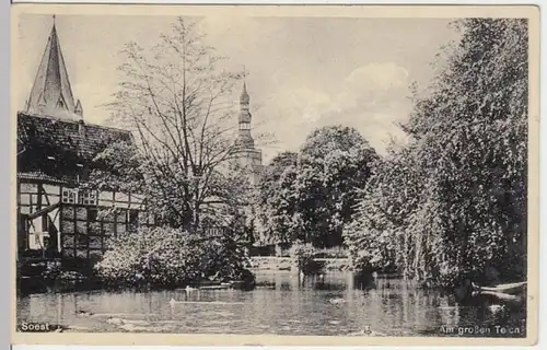 (10710) AK Soest, Am großen Teich 1934