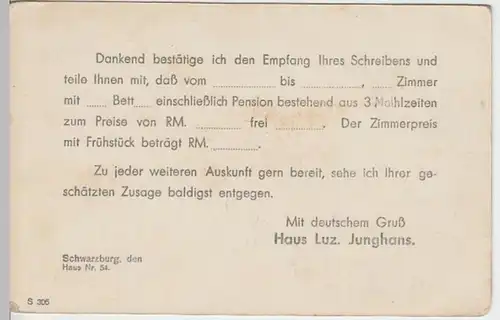 (10671) AK Schwarzburg, Haus Luz. Junghans vor 1945