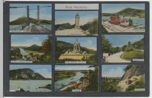 (10661) AK Porta Westfalica, Mehrbildkarte 1910er