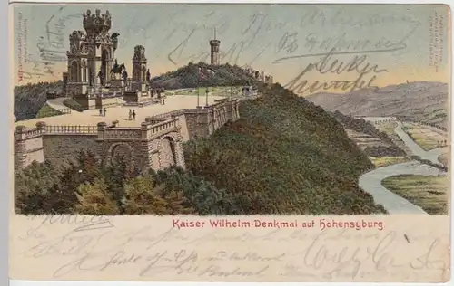 (10622) AK Hohensyburg, Kaiser Wilhelm-Denkmakl, Litho 1906