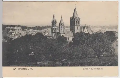 (10549) AK Arnstadt, Blick von der Alteburg 1909
