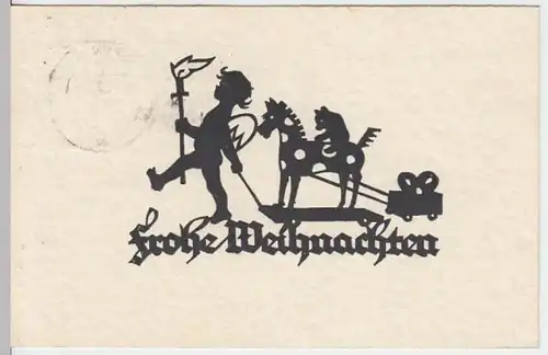 (10537) AK Scherenschnitt >Frohe Weihnachten< 1940
