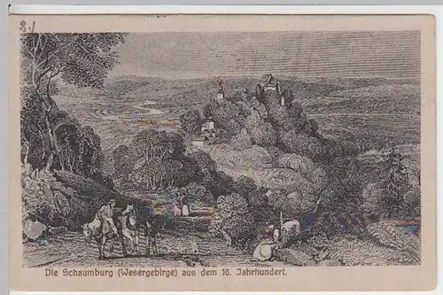 (10532) AK Schloss Schaumburg (Wesergebirg), Stich aus dem 16. Jahrhundert