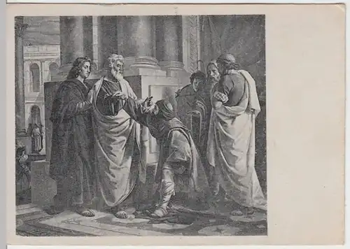 (10507) AK Gemälde v. A. Rethel: Petrus u. Johannes heilen den Lahmen