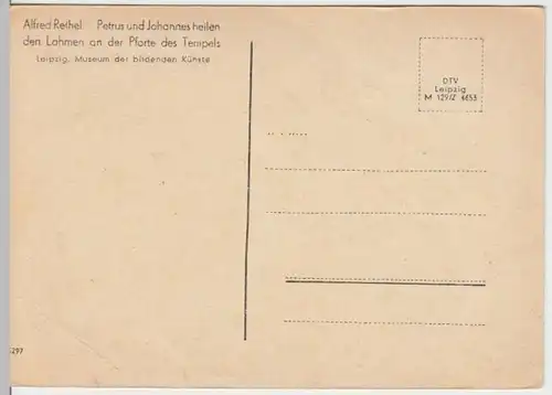 (10507) AK Gemälde v. A. Rethel: Petrus u. Johannes heilen den Lahmen