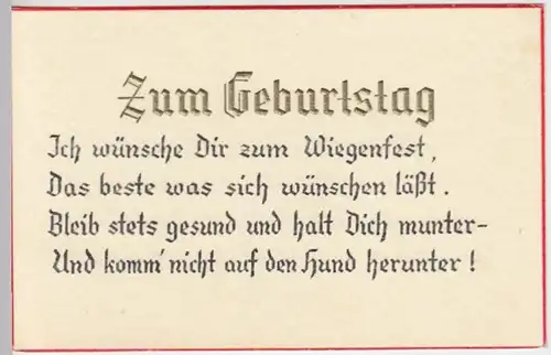 (10499) Karte zum Geburtstag vor 1945