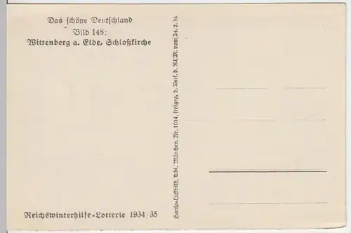 (10442) AK Wittenberg a. Elbe, Schlosskirche, Luftbild 1934/35