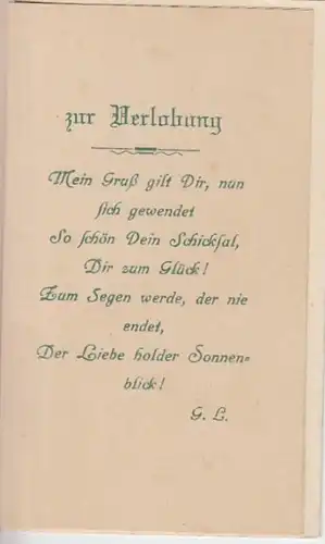 (10414) Klappkarte zur Verlobung vor 1945