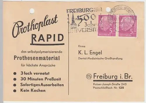(10390) Postkarte DBP 1957 v. Carl Mühl, Zahnarzt, Todtnau