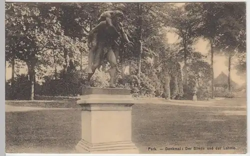 (10386) AK Skulptur >Der Blinde und der Lahme< im Park, unbekannt 1910er