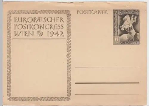 (10299) Ganzsache DR Europäischer Postkongress 1942