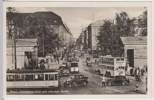 (10264) AK Berlin, Potsdamer Platz u. Leipziger Straße 1920/30er