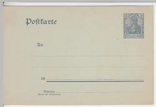 (11512) Ganzsache DR um 1900 ungelaufen, Vordruck auf Rückseite