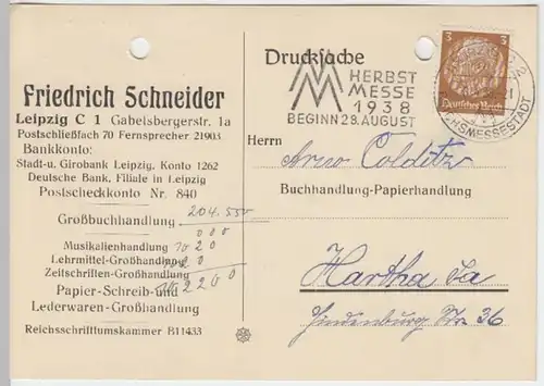 (11426) Postkarte DR 1939 v. Friedrich Schneider, Leipzig