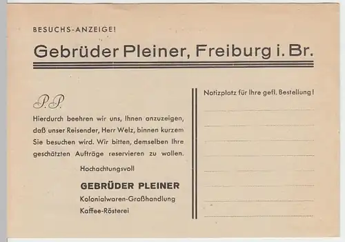 (11424) Postkarte DP 1951 v. Gebrüder Pleiner, Freiburg i.B.