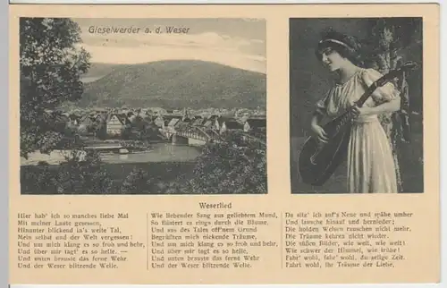 (10242) AK Gieselwerder, Weserlied 1927