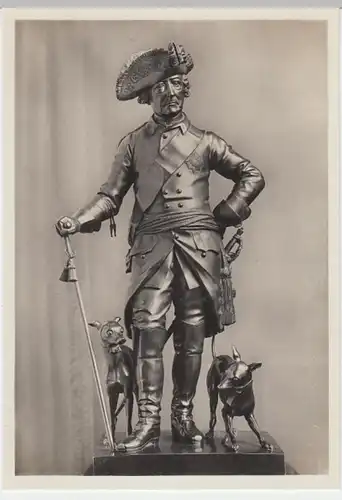 (11551) Foto AK Potsdam Sanssouci, Skulptur Friedrich d. Große, vor 1945