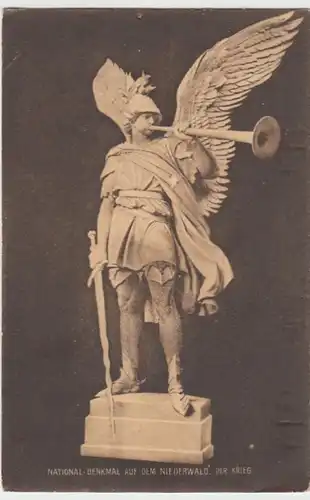 (10188) AK >Genius des Krieges< Postamentfigur Nationaldenkmal Niederwald 1910er