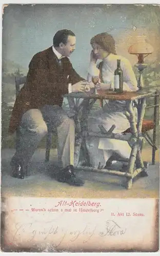 (11510) AK Schauspiel Alt-Heidelberg, 2. Akt, 12. Szene, Bahnpost 1903
