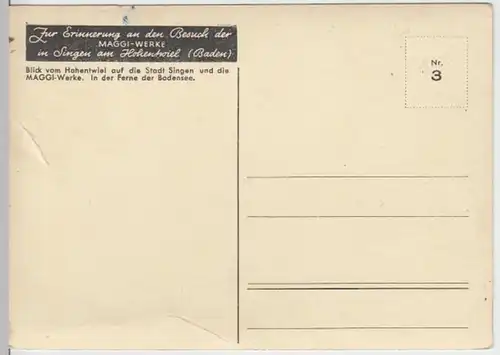 (9924) Foto AK Singen, Hohentwiel, Maggi-Werk,Panorama, vor 1945