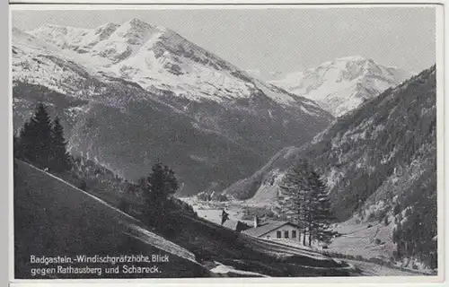 (9921) AK Bad Gastein, Windischgrätzhöhe, Rathausberg, vor 1945