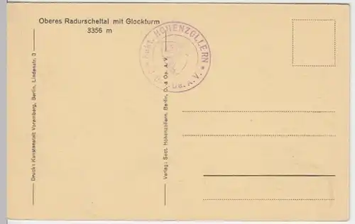 (9894) AK Glockturm, Oberes Radurschltal, vor 1945