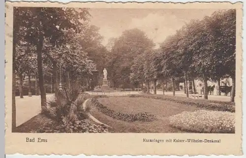 (9867) AK Bad Ems, Kuranlage, Kaiser-Wilhelm-Denkmal 1926