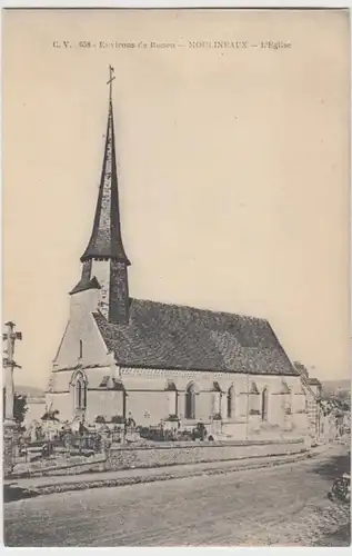 (9863) AK Moulineaux, Kirche Saint Jacques, vor 1945