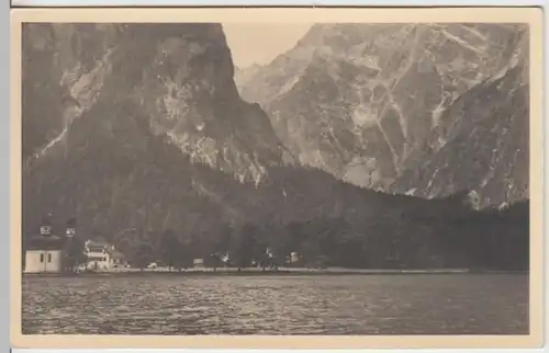 (9846) Foto AK Schönau, Königssee, St. Bartholomä, vor 1945