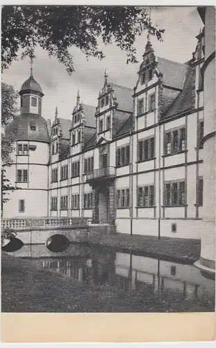 (9834) AK Paderborn, Schloss Neuhaus, Zeitung auf AK geklebt, vor 1945