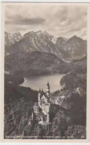 (9825) Foto AK Hohenschwangau, Schloss Neuschwanstein 1935