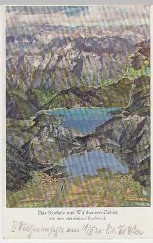 (9824) Künstler AK Kochelsee, Walchensee, Kraftwerk, um 1925