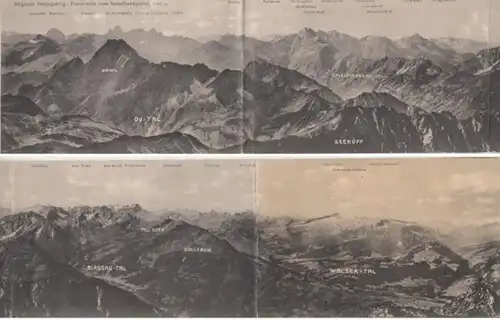 (9823) AK Allgäuer Alpen, Leporello, 4 Karten, vor 1945