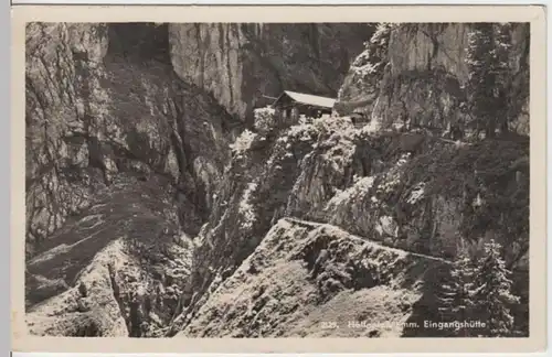 (9698) Foto AK Höllentalklamm, Wetterstein., Eingangshütte, bis 1934