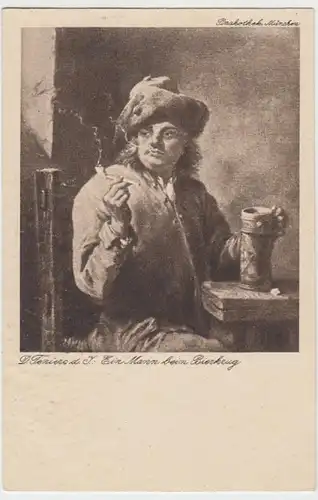 (9677) Künstler AK D. Teniers d. J., Ein Mann beim Bierkrug, vor 1945