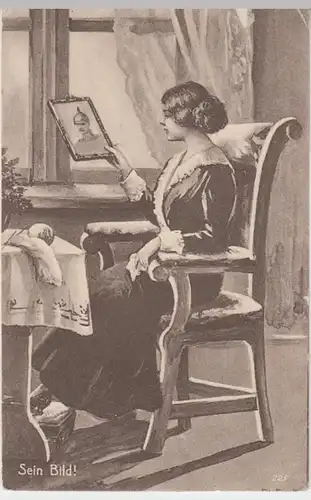 (9624) Künstler AK Sein Bild, Feldpost 1918