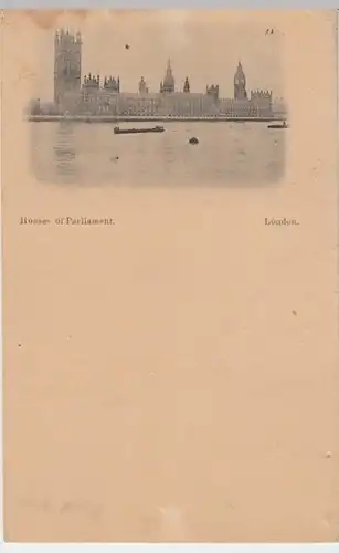 (9588) AK London, Parlament, Kärtchen, vor 1945