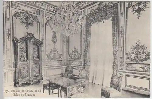 (9477) AK Chantilly, Schloss, Musiksalon, vor 1945