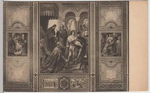 (9413) AK Goslar, Kaiserhaus, Wandmalerei, vor 1945