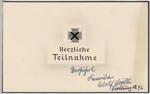 (9357) Kondolenz, Trauerkarte 1939