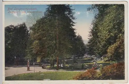 (9317) AK Bad Langenschwalbach, Liegeplatz am Weinbrunnen 1927
